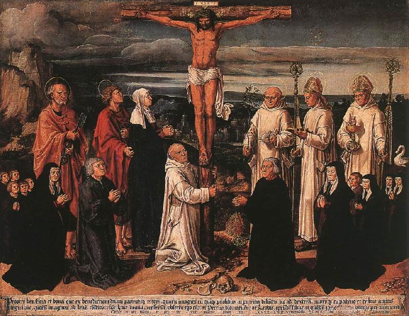 WOENSAM VON WORMS, Anton Christ on the Cross with Carthusian Saints Germany oil painting art